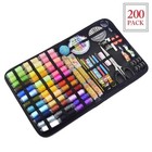 200pcs Needle Scissor Sewing Kit Set Thimble Thread Travel Emergency Storage Bag