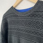 Eddie Bauer Sweater Mens L Fair Isle Nordic Jumper Pullover Cotton Uk Gray