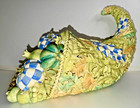 Mackenzie Childs Cornucopia Centerpiece In Royal Check  New Without Box