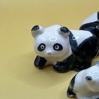 Vintage Miniature Playful Panda Bears Lot Of 7 Ceramic Figurines
