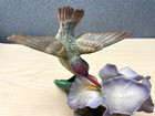 Maruri Violet Crowned Hummingbird Iris Flower Porcelain Bird Mint Vintage 1995