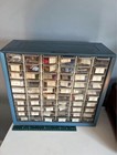 Akro-mils Metal Small Parts Drawer Cabinet W  Clear Drawers Blue gray