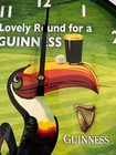Guinness Beer Toucan Bird Golf Golfing Clock Sign Game Room Man Cave Bar New