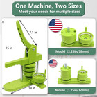Multi Size Button Maker Machine 1 25 2 25 Inch Pin Press With Circle Cutter