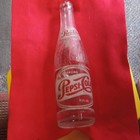 Pepsi-cola Sparkling Soda Bottle 12 Fl Oz Clear Glass Red White