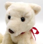 Vintage Dakin White Polar Bear Plush Stuffed Animal Red Bow 1984 Korea 9 