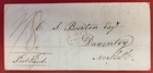 Great Britain  1828 Stampless Cover folded Letter  From Cambridge To Daventry