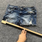 Justice Denim Shorts Girls Size 12 Blue Distressed Raw Hem Embroidered Casual