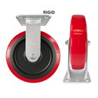 4 Heavy Duty Caster Set 8  Polyurethane Wheels No Mark Rigid Swivel Brake