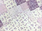 New    Cozy Real Patchwork Shabby Chic Purple Lilac Lavender Cottage Quilt Set