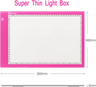 A4 Led Light Box Tracing Pad  Adjustable Brightness  Usb-c  Pink