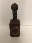 Vintage Italian Leather Wrapped Decanter Glass Liquor Bottle W stopper