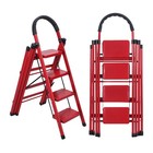 Awjaisca 330lb Foldable Drying Rack 4-step Ladder Non-slip Red Four Layer