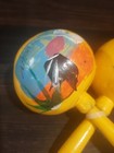 Vintage Maracas Hand Painted Mexican Shakers  Yellow  Please Read Description