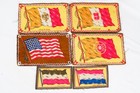 Tobacco Felt Lot Antique United States Us Flag   Countries Flags Felts Lot Of 6