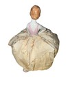 Antique Pin Cushion Porcelain Half Doll W lace Skirt