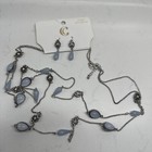 Nwt Silver Tone And  Blue Necklace And Earring Set Gift