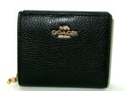Coach New C2862 Black Pebbled Leather Snap Card Case Wallet With C Charm Nwt 168