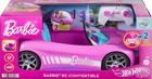 Hot Wheels Barbie Rc Toy Car  Remote-control Pink Convertible  Can Hold 2 Barbie