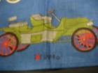 Vera Neumann Vtg Tea Kitchen Towel Irish Linen Cars Model T Blue 29  X 16 