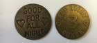 2 Vtg Brothel Tokens Circulated 1 5    Hap s Bath House And Stella s Saloon