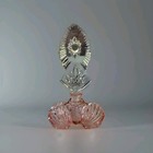 Pink clear Cutglass Perfume  Bottle 7 x5  Czech  Art Deco Vintage 1930 s Bottle