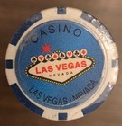 Generic Las Vegas Nevada Casino Blue   Red Clay Poker Chips Sealed Roll Of 25