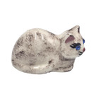 Vintage Miniature Kitty Kitten Cat Figurine White Tan Brown - 2    Long