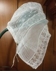 Antique Victorian Appliqu  d Lace Bonnet  fine Mesh Net