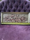 Antique Victorian Punch Paper Framed Cross Stitch Needlepoint  home Sweet Home 