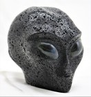Marvelous Xl Hot Lava Stone Alien Head With Labradorite Crystal Gemstone Eyes