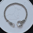 Vintage 925 Sterling Silver Bracelet Heavy Pendant Retro String Link Jewellery