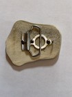 Vintage Turquoise Inlay  On Bone Belt Buckle Cowboy Hunter Western Hunting Rodeo
