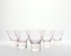 1960s Vintage Mid-century 5 Pink Stemless Martini Cocktail Glasses 3 1 4    6oz