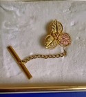 Landstrom s Black Hills Gold Tie Tack  10k Gold Grape Withleaves