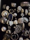 Wow  Vintage Jewelry Silver Tone Clip On Screw Back Huge Single Earrings Lot 80 