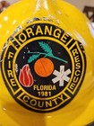 Vintage Cairns   Brother N660c Metro Fire Helmet Orange County Fl Yellow Shield