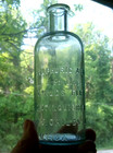 Childs Fire Extinguisher Utica ny 1890s Hand Blown Bottle