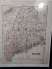1855 Original Antique Maine Map Of Railroads Roads Canals Towns By J h  Colton