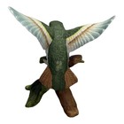 Porcelain Hummingbird Figurine On Branch With Flowers Vintage Bird Decor