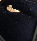 9k 375 Yellow Gold Claddagh Pinky  Child Ring Size 4 25