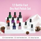 12 Pcs Nail Polish Set With 10 Colour Combo  2 Pcs Base And Top Coat fast Dry   