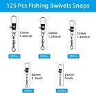 125x Fish Fishing Barrel Swivel With Interlock Snaps High Strength Safety Tackle