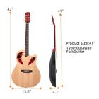41 Inch Cutawary Round Back Acoustic Guitar Spruce Top Grape Hole Natural
