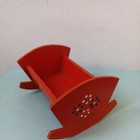 Rare Vintage German Hand Painted Wood Baby Cradle C 1930 s-1950 s