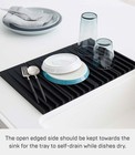 Yamazaki Home Foldable Drainer Tray - Kitchen Dish Drying 9 8  X 15 9   Black