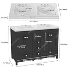 47  Bathroom Vanity Cabinet With Double Sink Ceramic And 5 Drawers Freestanding