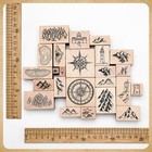 Marspark 24 Pcs Compass Mountains Stamp Combo Map Making Rubber Stamp Kit Com   
