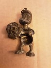 Miniature Pewter Donald Duck Pendant Key Chain Tummy Opens Up