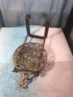 Antique Hearth Fireplace Sliding Trivet Cast Iron And Brass Masonic Symbol